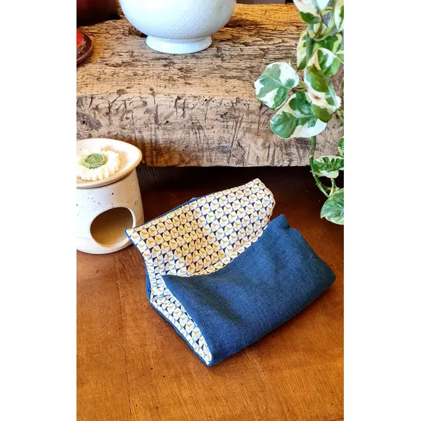 Bouillotte sèche déhoussable moulin bleu et jaune