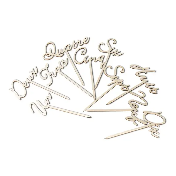 Lot de 10 Marque Table Mariage Bois - SkyLantern.fr