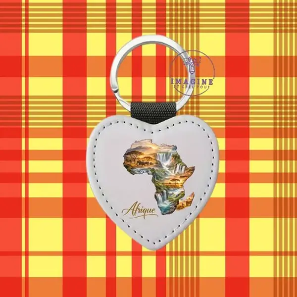 Porte clé - sublimation - impression infusible ink - afrique - continent - ethnique - baobab