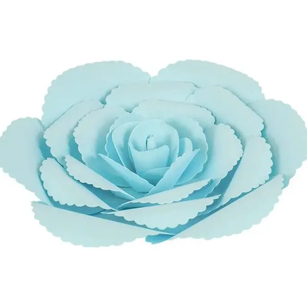 Fleur En Papier Rose Ancienne Turquoise 20 cm - SkyLantern.fr
