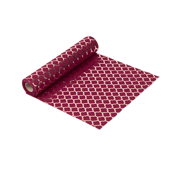Chemin De Table Lin Nid d'abeille Marsala et Or 5 m - SkyLantern