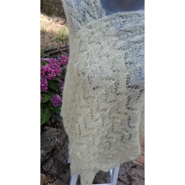 Etole soie et mohair citron tricotee mains