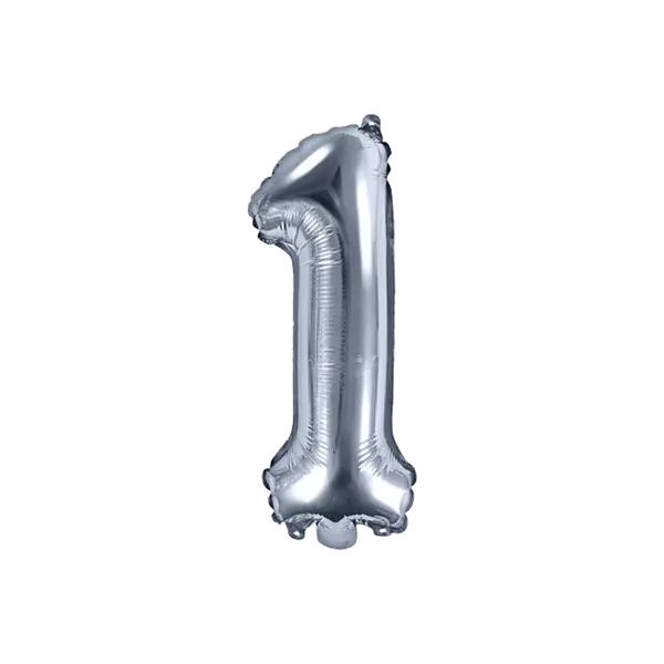 Ballon Évènement Chiffre 1 Argent 35 cm - SkyLantern.fr