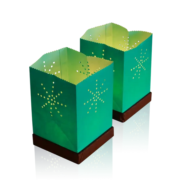 Lot de 2 Lanternes flottantes Turquoises - 15cm - Skylantern.fr