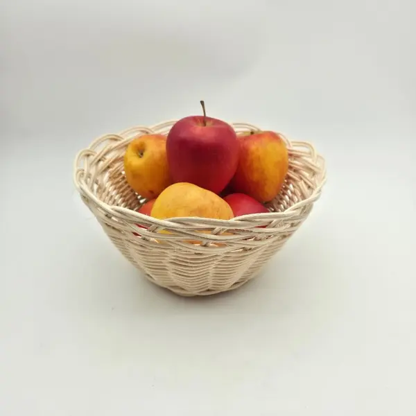 Corbeille ronde - gros bol - en rotin naturel écru - fait main