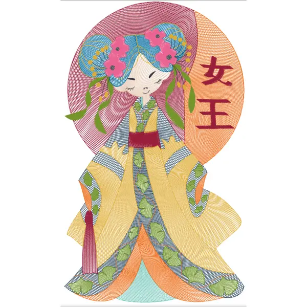 Fichier broderie machine- fille japonaise.