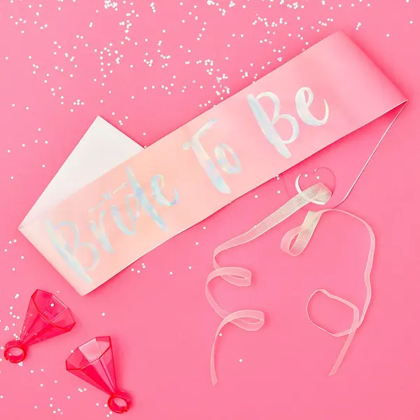 Echarpe Papier Bride to Be Iridescent et Rose - SkyLantern.fr