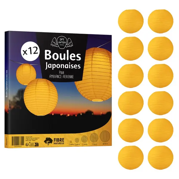 Lot de 12 Boules Japonaises Orange 50 cm - SkyLantern.fr