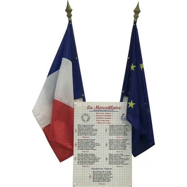 Kit "Marseillaise" écusson avec drapeaux "loi Peillon"