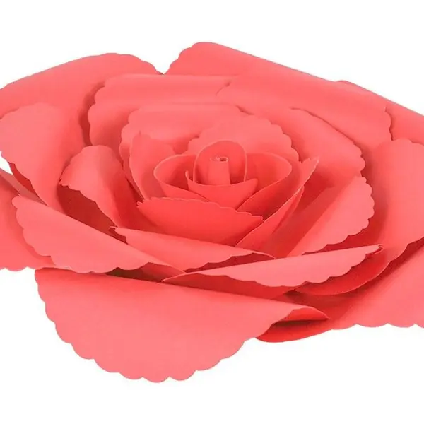 Fleur En Papier Rose Ancienne Rouge 30 cm - SkyLantern.fr