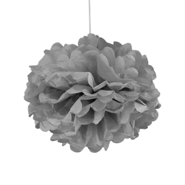 Pompon En Papier Mariage Deco Gris 30 Cm x2 - Skylantern.Fr