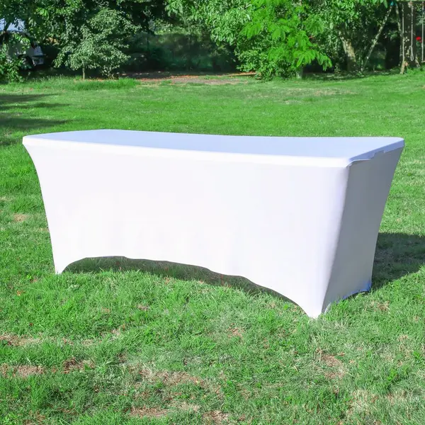 Table Pliante Transportable avec Nappe 180 x 74 cm Blanc