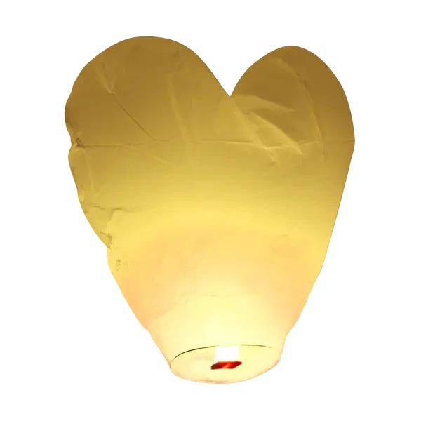 Lanterne Volante Coeur Blanc Biodégradable - SkyLantern.fr
