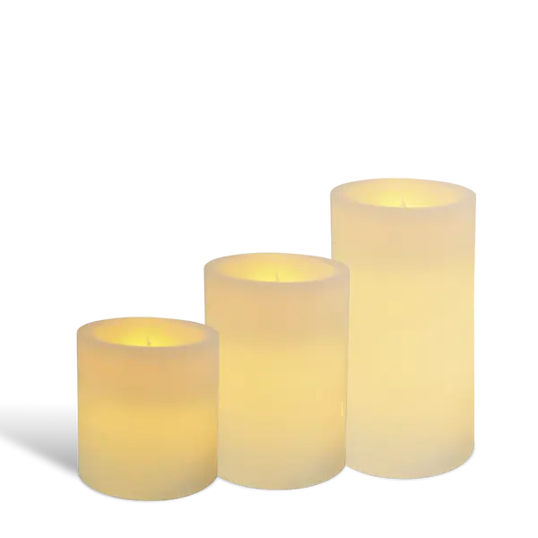 Pack de 3 bougies LED finition plate avec récepteur - WeCandle