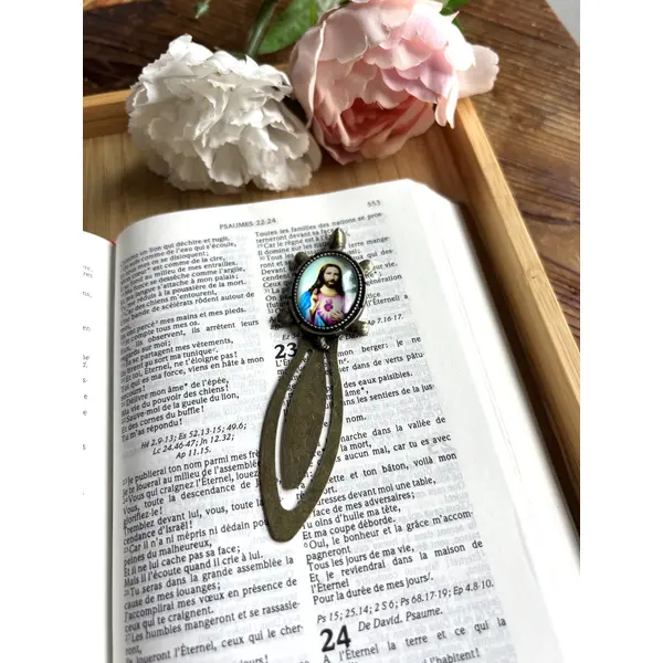 Marque page jesus christ, bronze, cadeau religieux, cadeau chrétien