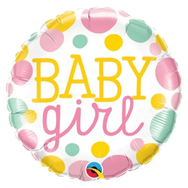 Ballon aluminium baby girl dots - 45cm