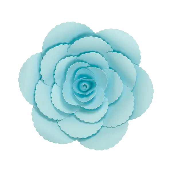 Fleur En Papier Rose Ancienne Turquoise 30 cm - SkyLantern.fr