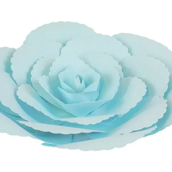 Fleur En Papier Rose Ancienne Turquoise 30 cm - SkyLantern.fr