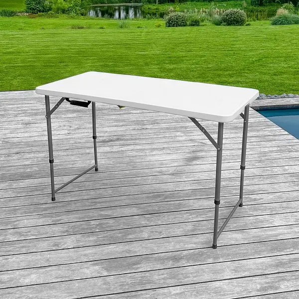 Table d'appoint Pliante 120x60cm Blanc pour Télétravail