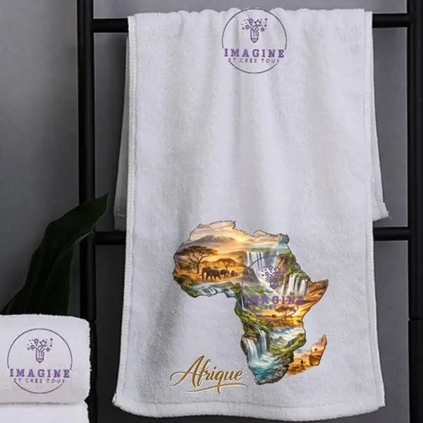 Petite serviette personnalisée pour le visage - sublimation - infusible ink - impression - afrique - continent - ethnique - baobab