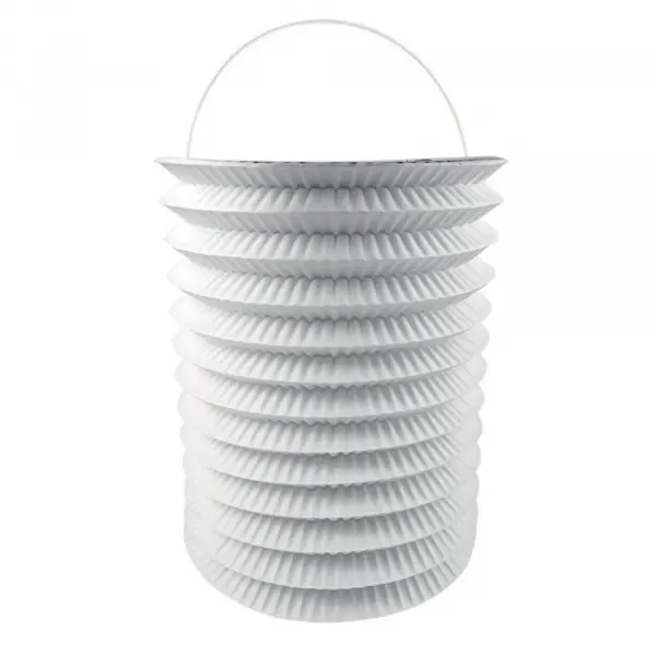 12 Lampions en papier blanc - 16 cm