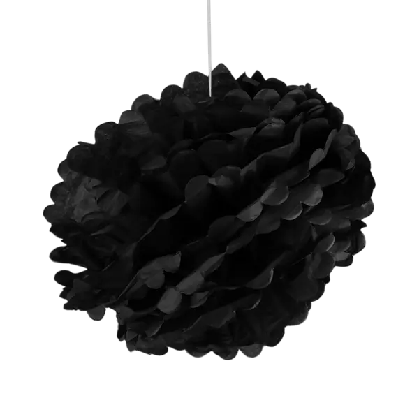 Pompon Papier Mariage Noir 40 cm x2 - SkyLantern.fr