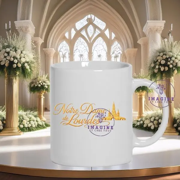 Mug - tasse - sublimation - impression infusible ink - vierge - lourdes - basilique - grotte - eau
