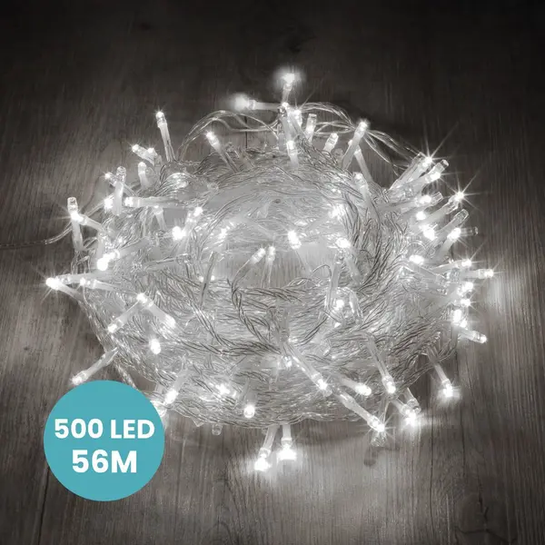 Guirlande Lumineuse Blanc Froid 56M Câble Transparent pas cher