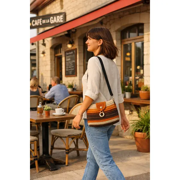 Sac à bandoulière "coucher de soleil"