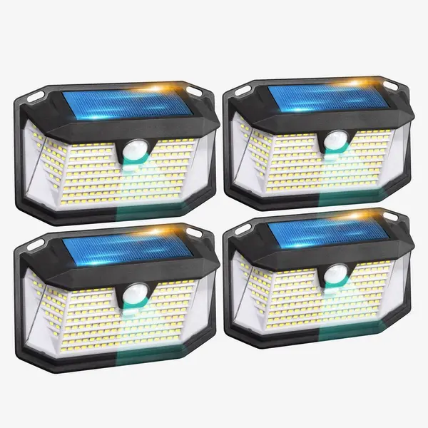 Pack 4 Appliques Murales Solaires 202 LEDs - Skylantern.fr