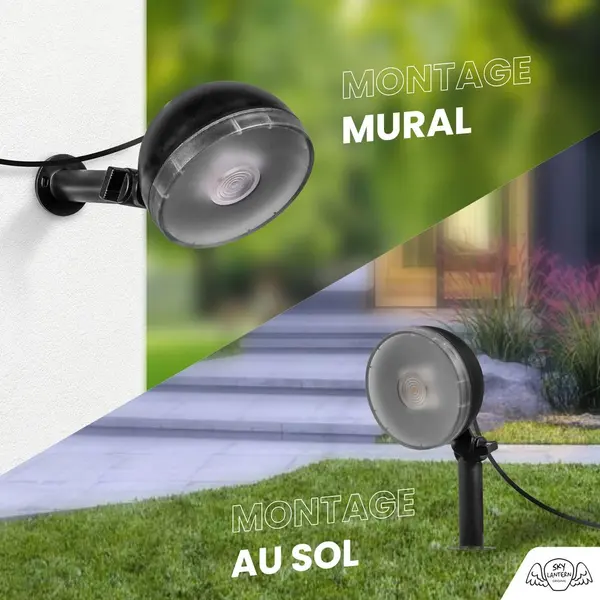 Spot LED Extérieur x8 avec panneau solaire inclus