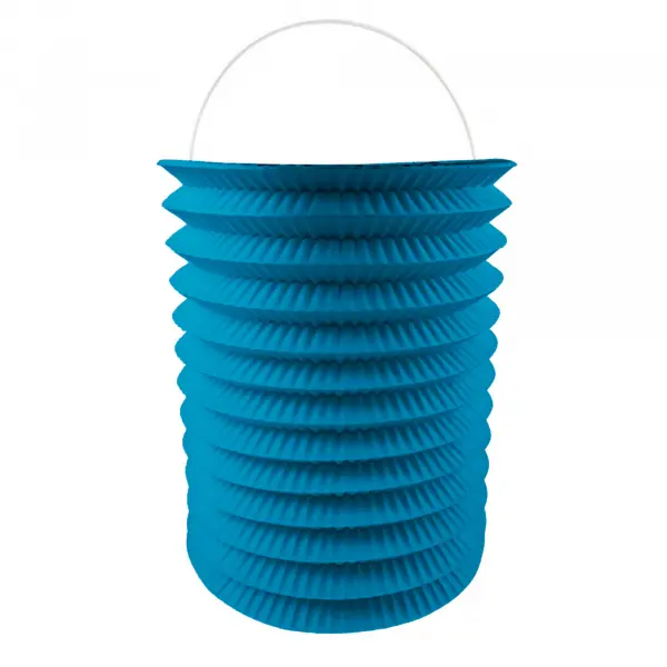 12 Lampions en papier bleu - 16 cm