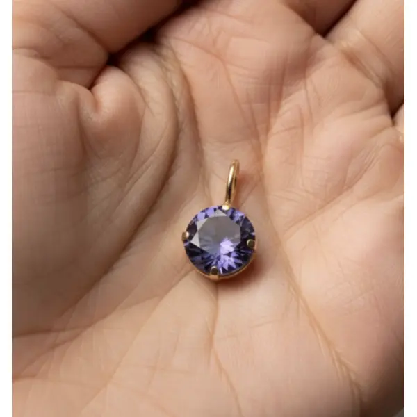 Pendentif enola or 18 carats améthyste