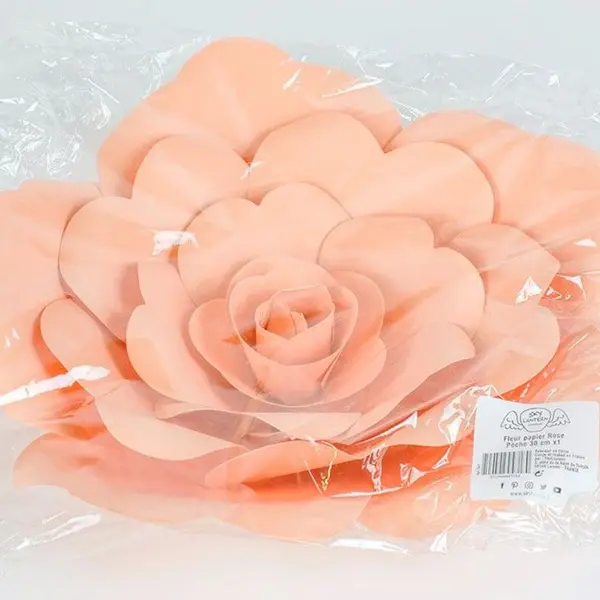 Fleur En Papier Rose Pêche 30 cm - SkyLantern.fr