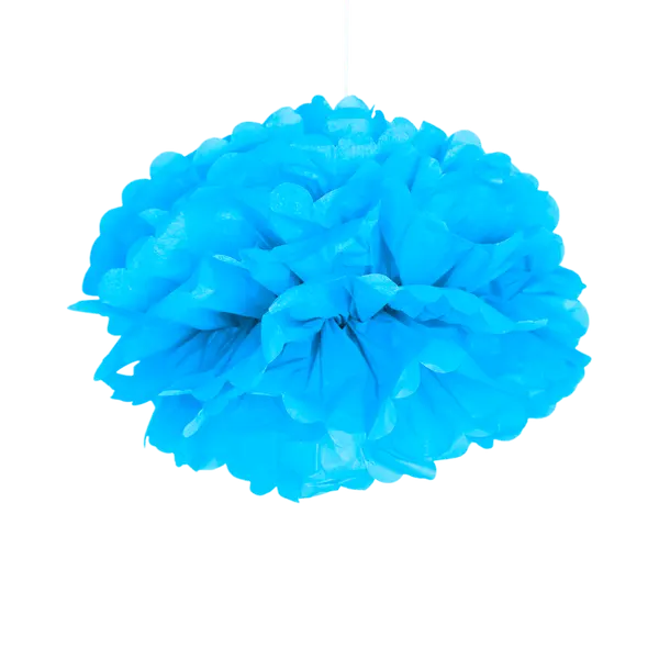 Déco Pompon Papier Turquoise 40 cm x2 - SkyLantern.fr