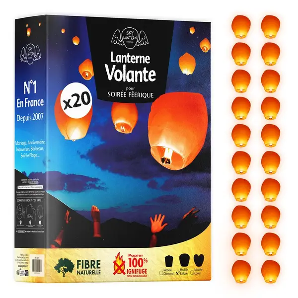 Lanterne Chinoise Volante Orange X20 - Skylantern.Fr