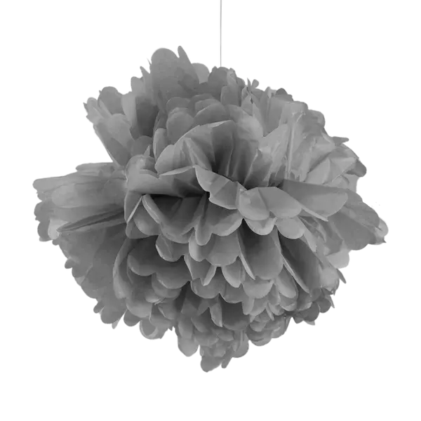 Déco Pompon À Suspendre Gris 50 Cm x2 - Skylantern.Fr