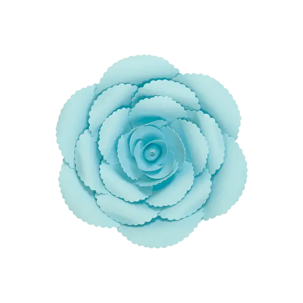 Fleur En Papier Rose Ancienne Turquoise 20 cm - SkyLantern.fr