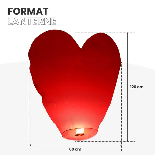 Lot de 3 lanternes coeur - Mariage - Skylantern.fr