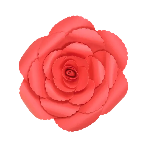 Fleur En Papier Rose Ancienne Rouge 30 cm - SkyLantern.fr
