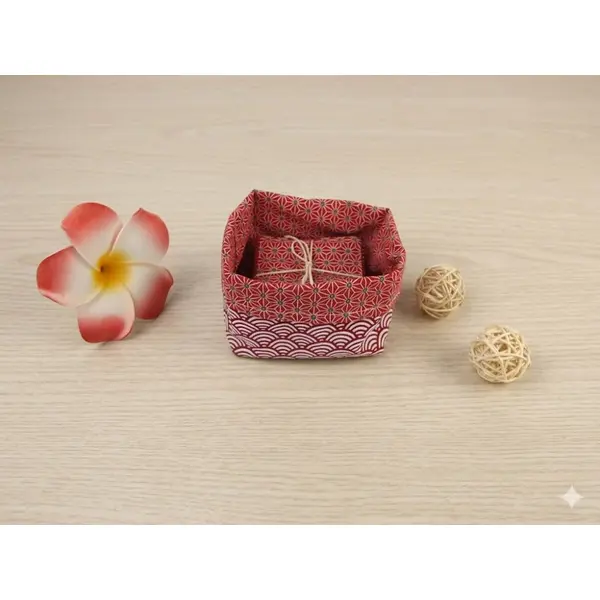 10 lingettes en coton et éponge de bambou + son panier de rangement