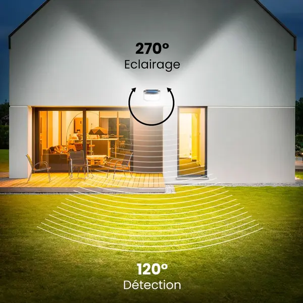 Pack 4 Appliques Murales Solaires 202 LEDs - Skylantern.fr
