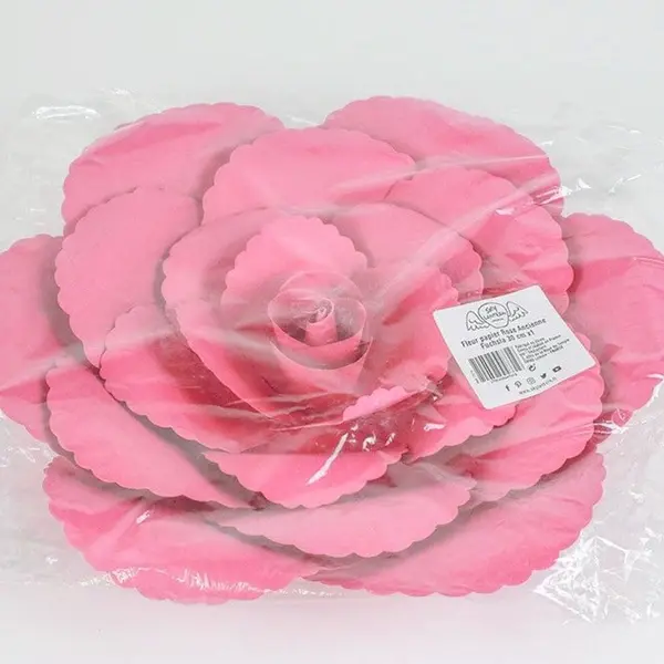Fleur En Papier Rose Ancienne Fuchsia 30 cm - SkyLantern.fr