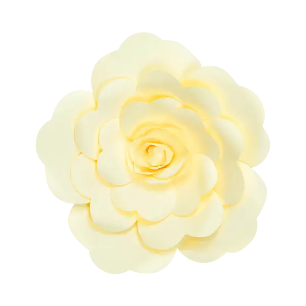 Fleur En Papier Rose Jaune Pâle 30 cm - SkyLantern.fr