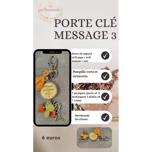 Porte clé message 2