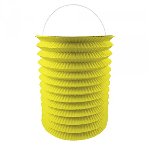 12 Lampions en papier jaune - 16 cm