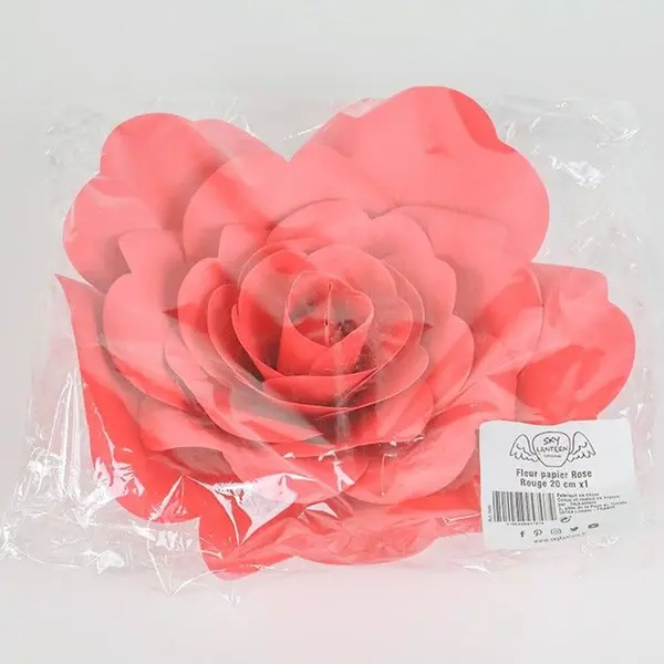 Fleur En Papier Rose Rouge 20 cm - SkyLantern.fr