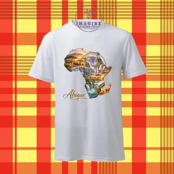 T-shirt personnalisé pour homme - ras du cou - sublimation - impression infusible ink - afrique - continent - ethnique - baobab