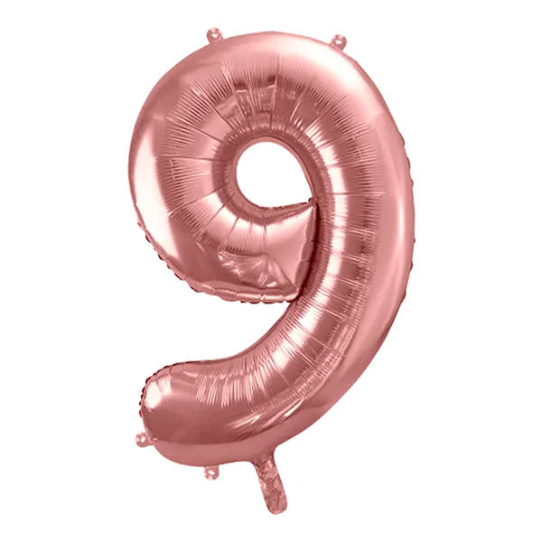 Ballon Chiffre 9 Rose Champagne 90cm - SkyLantern.fr