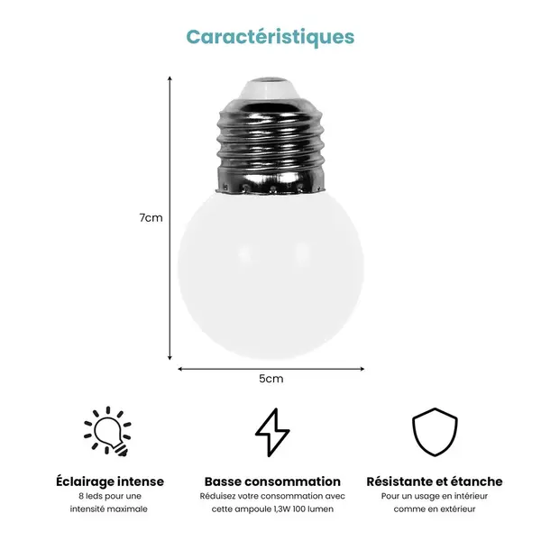 Lot 10 ampoules pour guirlandes guinguettes led e27 pas cher